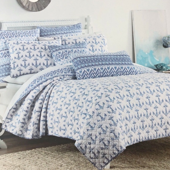 Cynthia Rowley Bedding King Quilt Set Anchors Ikat 3 Pc Poshmark